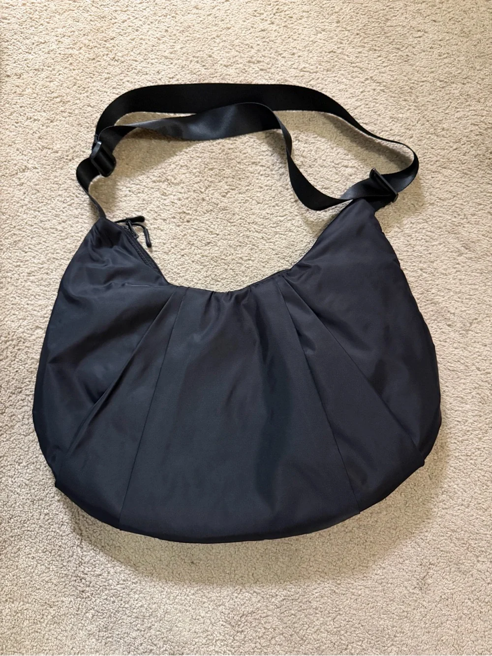 Gaiam Black Nylon Hobo Shoulder Bag